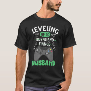 Mens Levelling Up To Husband Gamer Engagement Bach T-Shirt