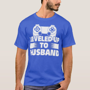 Mens Levelling Up To Husband Gamer Saying Wedding T-Shirt