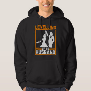 Mens Levelling Up to Husband Grooms Wedding Bachel Hoodie