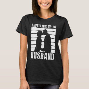 Mens Levelling Up to Husband Grooms Wedding Bachel T-Shirt