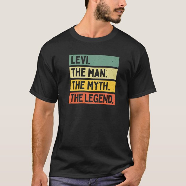 Mens Levi The Man The Myth The Legend Personalised T-Shirt (Front)