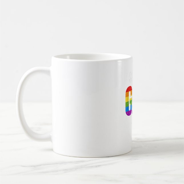 Mens LGBT Gay Pride Shirt Sounds Gay Rainbow Colou Coffee Mug (Left)