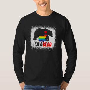 Mens Lgbt Papa Bear Proud Dad Rainbow Lgbt Pride F T-Shirt