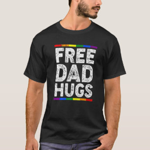 Mens Lgbt Pride Month Free Dad Hugs Rainbow Father T-Shirt