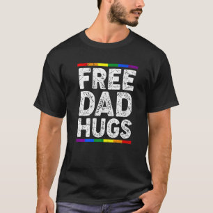 Mens Lgbt Pride Month Free Dad Hugs Rainbow Father T-Shirt