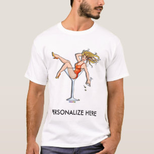 Men's Light Tees - Girl in Martini Glass, Olivia