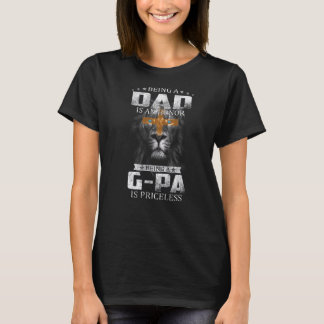 Mens Lion Jesus Pa  Being A Dad Is An Honour T-Shirt