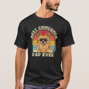 Mens Long Haired Hair Brown Chihuahua Dad Chiwawa T-Shirt