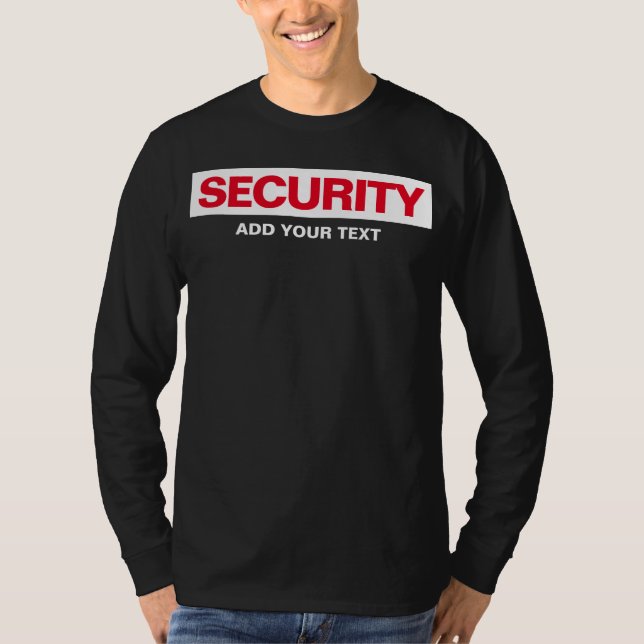 Mens Long Sleeve Double Sided Print Security T-Shirt (Front)