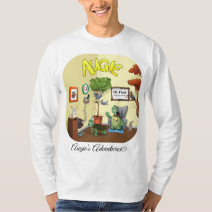 Men's long sleeve fun t-shirt  Augie the turtle