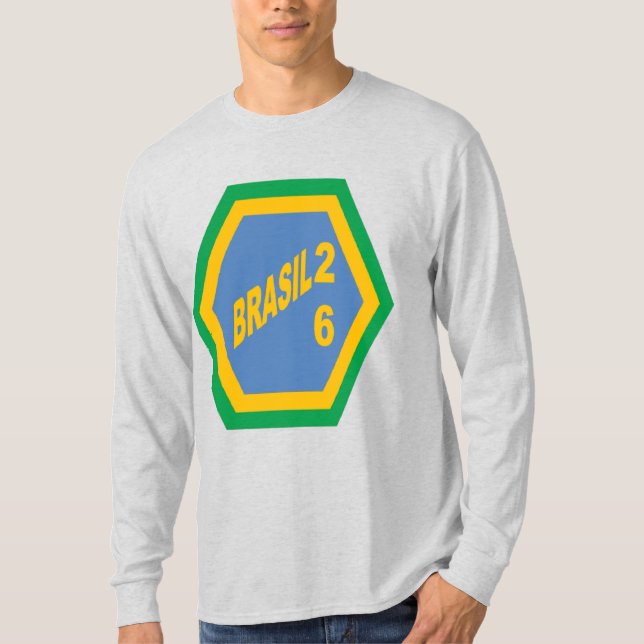 Men's Long Sleeve T-Shirt ash  BRASIL  26 (Front)