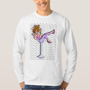 Men's Long Sleeve Tee - Lil Red in Martini Glass