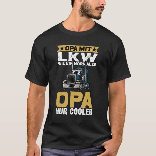 Mens Lorry Grandpa Truck Driver Opi Long Distance  T-Shirt (Front)