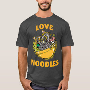 Mens Love Noodles Udon Pun Japanese Ramen Pasta De T-Shirt