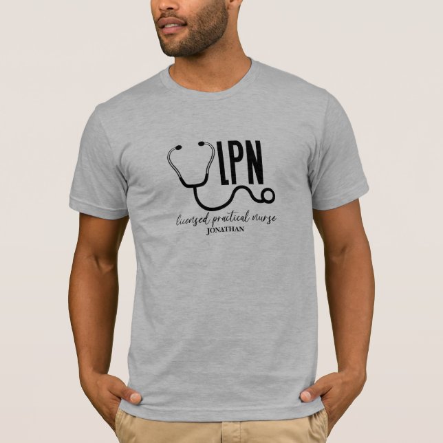 Men's LPN Licensed Practical Nurse Stethoscope T-Shirt (Front)