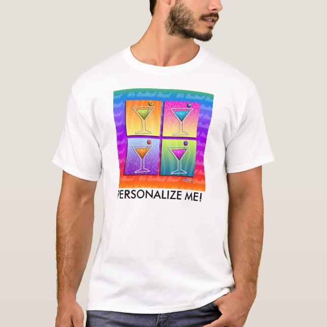 Men's Lt. Tees - Pop Art Martinis (Front)