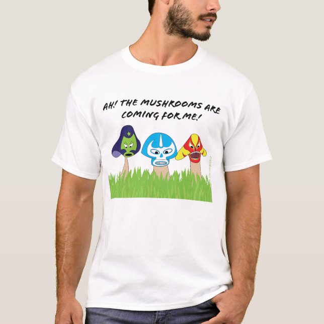 Mens-Luchador Mushrooms Shirt (Front)