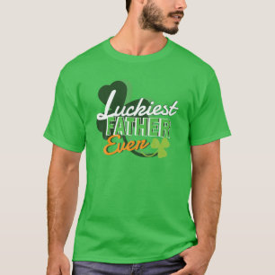 Mens Luckiest Father Ever Family St Patrick's Day T-Shirt