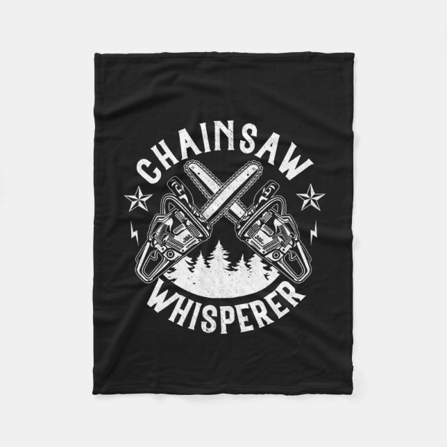 Mens Lumberjack Gift Chainsaw Whisperer Logger Fleece Blanket (Front)