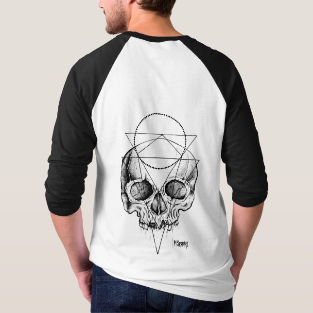 Men's Macabre Skull Baseball Jersey T-Shirt (Back)