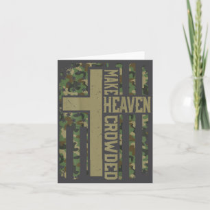 Men's Make Heaven Crowded Camo Christian Patriotic Card