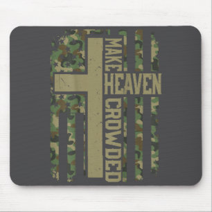 Men's Make Heaven Crowded Camo Christian Patriotic Mouse Mat