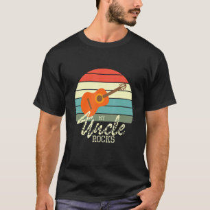 Mens Male Acoustic Guitar Uncle Rocks Guitarist T-Shirt