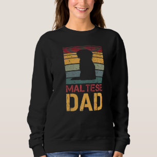 Mens Maltese Dad Vintage Dog Dogs Paw Maltese Acce Sweatshirt