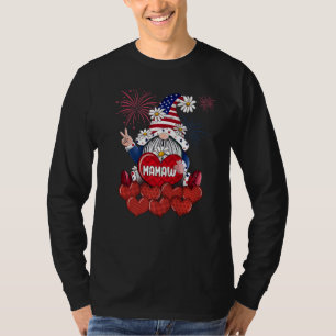 Mens Mamaw Gnome Loves Sweet Heart American 4th Of T-Shirt