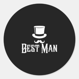 Mens man bachelor party wedding men funny matching classic round sticker