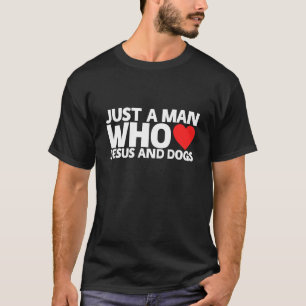 Mens Man Jesus Dogs Dog Pet Love Puppy T-Shirt
