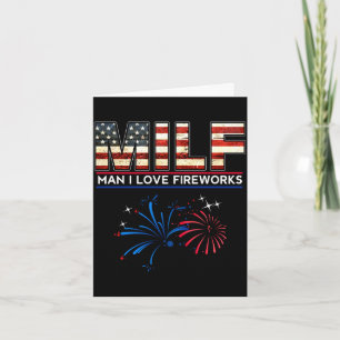 Mens man love fireworks funny american patriotic card