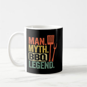 Mens Man Myth BBQ Legend Barbecue Grilling Dad Gri Coffee Mug