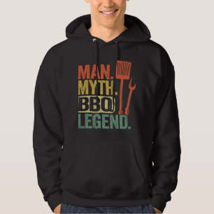 Mens Man Myth BBQ Legend Barbecue Grilling Dad Gri Hoodie