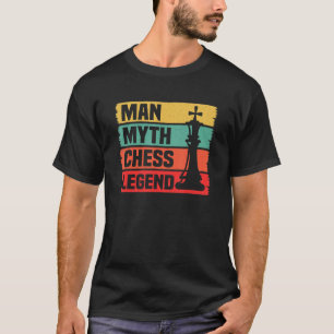 Mens Man Myth Chess Legend Retro Chess Player Game T-Shirt