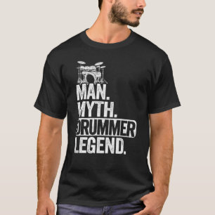 Mens Man Myth Drummer Legend Drums Mens Vintage Da T-Shirt