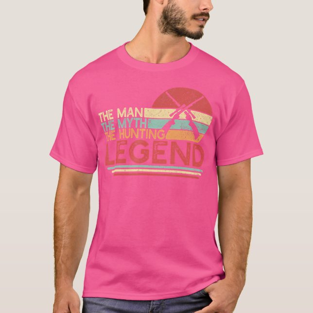 Mens Man Myth Hunting Legend  Hunting Rifles  Hunt T-Shirt (Front)