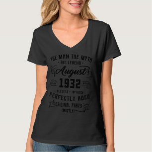 Mens Man Myth Legend August 1932 90th Birthday 90 T-Shirt
