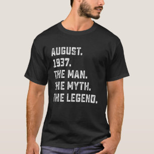 Mens Man Myth Legend August 1937 86th Birthday 86 T-Shirt