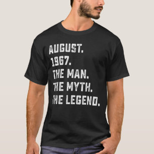 Mens Man Myth Legend August 1967 55th Birthday 55 T-Shirt