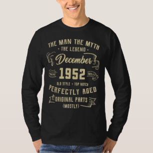 Mens Man Myth Legend December 1952 70th Birthday T-Shirt