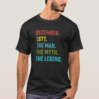 Mens Man Myth Legend December 1977 45th Birthday T-Shirt