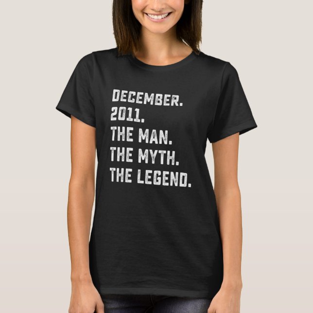 Mens Man Myth Legend December 2011 11th Birthday   T-Shirt (Front)
