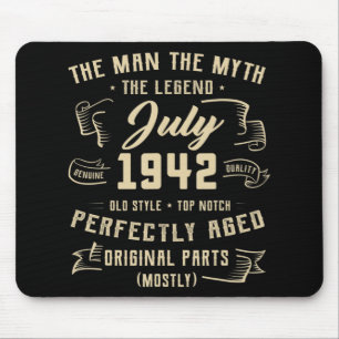 Mens Man Myth Legend July 1942 80th Birthday Gift  Mouse Mat