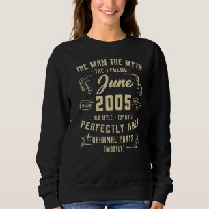 Mens Man Myth Legend June 2005 17th Birthday 17 Ye Sweatshirt