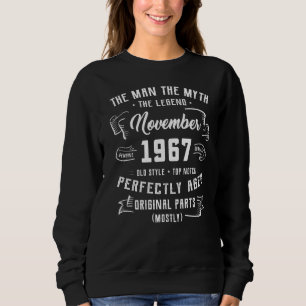 Mens Man Myth Legend November 1967 55th Birthday   Sweatshirt
