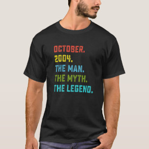 Mens Man Myth Legend October 2004 18th Birthday 1 T-Shirt