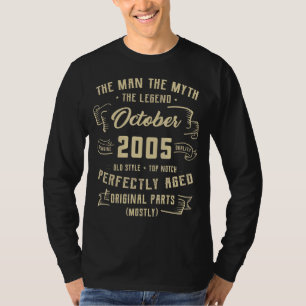 Mens Man Myth Legend October 2005 17th Birthday 1 T-Shirt