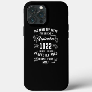 Mens Man Myth Legend September 1922 100th iPhone 13 Pro Max Case