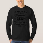 Mens Man Myth Legend September 1932 90th Birthday T-Shirt<br><div class="desc">Mens Man Myth Legend September 1932 90th Birthday Gift 90 Years Gift. Perfect gift for your dad,  mum,  papa,  men,  women,  friend and family members on Thanksgiving Day,  Christmas Day,  Mothers Day,  Fathers Day,  4th of July,  1776 Independant day,  Veterans Day,  Halloween Day,  Patrick's Day</div>